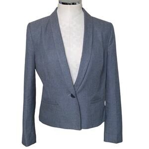 Fossil vintage blazer with ruffle peplum flared back preppy casual grey medium